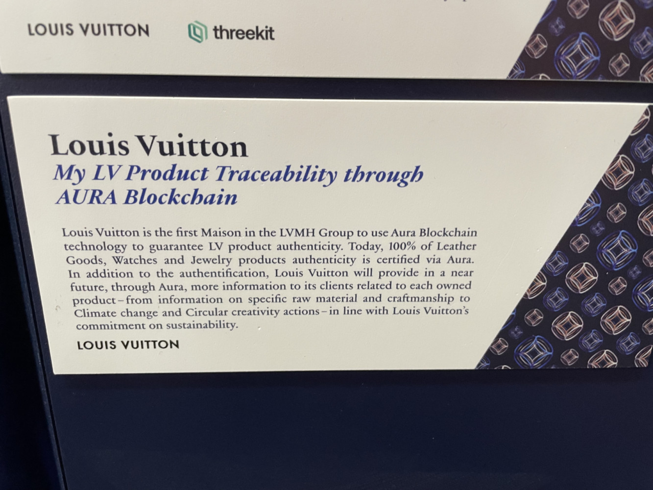 Louis Vuitton on LVMH stand - Vivatech 2021- tracability, blockchain, RFID- Lab Luxury and Retail